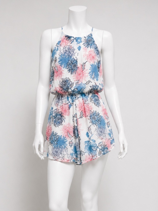 Lush Pants - LUSH Women's Multicolor Floral Print Sleeveless Halter Romper Size S